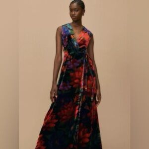 FARM Rio Flower Season Velvet Maxi Wrap Dress